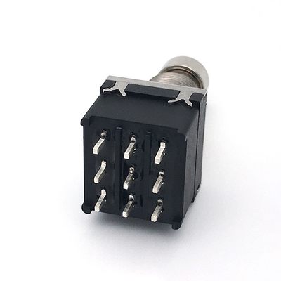 इलेक्ट्रिक गिटार के लिए 9 पिन 3pdt स्टॉम्प स्विच 500V